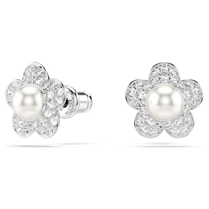 Ariana Grande X Swarovski : ensemble de perles en cristal, taille ronde, motif floral, blanc, plaqué rhodium Ariana Grande X Swarovski : ensemble de perles en cristal, taille ronde, motif floral, blanc, plaqué rhodium