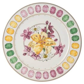 Assiette de service Idyllia en porcelaine, motif « Crystal Print », bouquet, multicolore