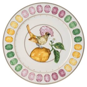 Assiette de service Idyllia en porcelaine, motif « Crystal Print », « Flycatcher », multicolore