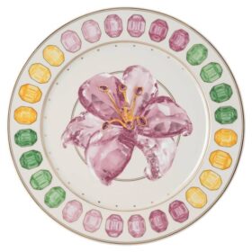 Assiette de service Idyllia en porcelaine, motif Crystal Print, lys, multicolore