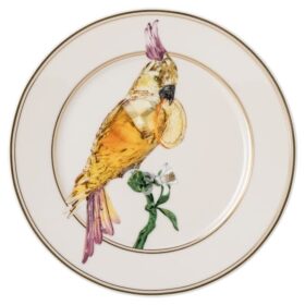 Assiette à pain Idyllia en porcelaine, motif « Crystal Print », cacatoès, multicolore