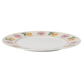 Assiette plate Idyllia en porcelaine, motif imprimé « Crystal », Lily Citron, multicolore