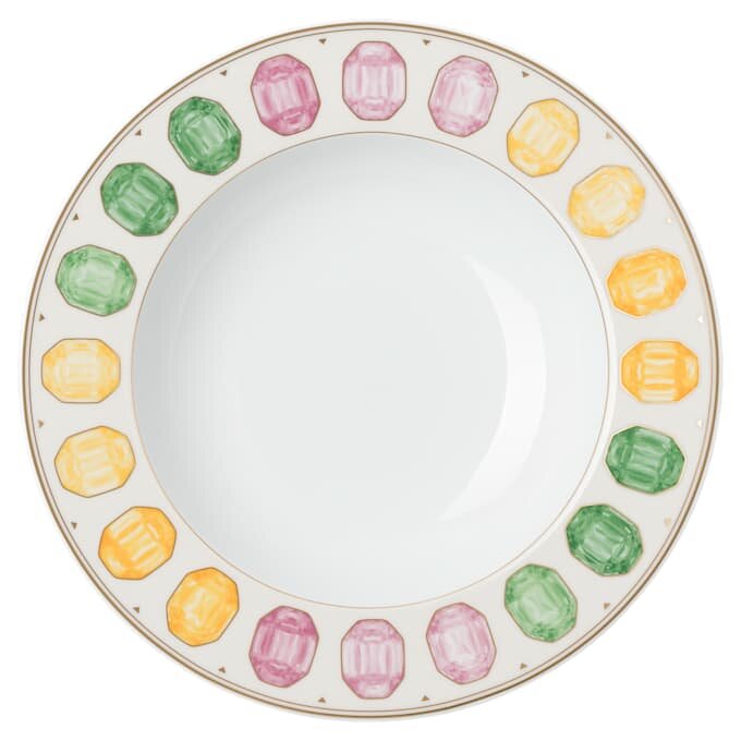 Assiette à soupe Idyllia en porcelaine, motif « Crystal Print », pierres précieuses, multicolore Assiette à soupe Idyllia en porcelaine, motif « Crystal Print », pierres précieuses, multicolore