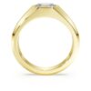 Bague à anneau octogonal avec diamants synthétiques 1,0 ct au total, forme octogonale, or jaune 14 carats Bague à anneau octogonal avec diamants synthétiques 1,0 ct au total, forme octogonale, or jaune 14 carats