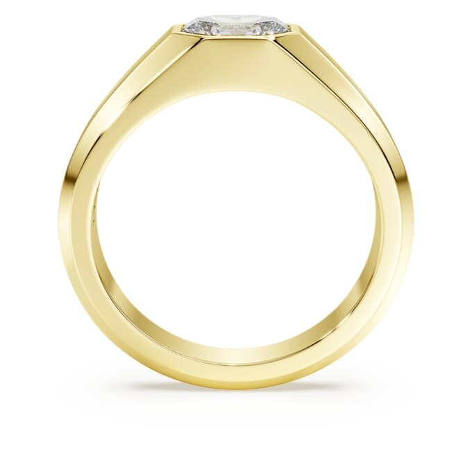 Bague à anneau octogonal avec diamants synthétiques 1,0 ct au total, forme octogonale, or jaune 14 carats Bague à anneau octogonal avec diamants synthétiques 1,0 ct au total, forme octogonale, or jaune 14 carats