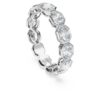Bague à anneau octogonal avec diamants synthétiques de 2,4 carats au total, forme octogonale, or blanc 14 carats Bague à anneau octogonal avec diamants synthétiques de 2,4 carats au total, forme octogonale, or blanc 14 carats