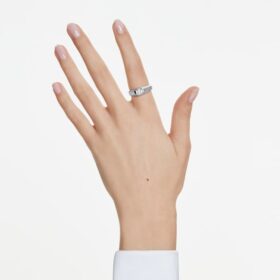 Bague à anneau octogonal, diamants synthétiques 1,0 ct au total, forme octogonale, or blanc 14 carats Bague à anneau octogonal, diamants synthétiques 1,0 ct au total, forme octogonale, or blanc 14 carats