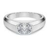 Bague à anneau octogonal, diamants synthétiques 1,0 ct au total, forme octogonale, or blanc 14 carats Bague à anneau octogonal, diamants synthétiques 1,0 ct au total, forme octogonale, or blanc 14 carats