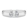 Bague à anneau octogonal, diamants synthétiques 1,0 ct au total, forme octogonale, or blanc 14 carats Bague à anneau octogonal, diamants synthétiques 1,0 ct au total, forme octogonale, or blanc 14 carats
