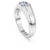 Bague à anneau octogonal, diamants synthétiques 1,0 ct au total, forme octogonale, or blanc 14 carats Bague à anneau octogonal, diamants synthétiques 1,0 ct au total, forme octogonale, or blanc 14 carats