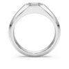 Bague à anneau octogonal, diamants synthétiques 1,0 ct au total, forme octogonale, or blanc 14 carats Bague à anneau octogonal, diamants synthétiques 1,0 ct au total, forme octogonale, or blanc 14 carats