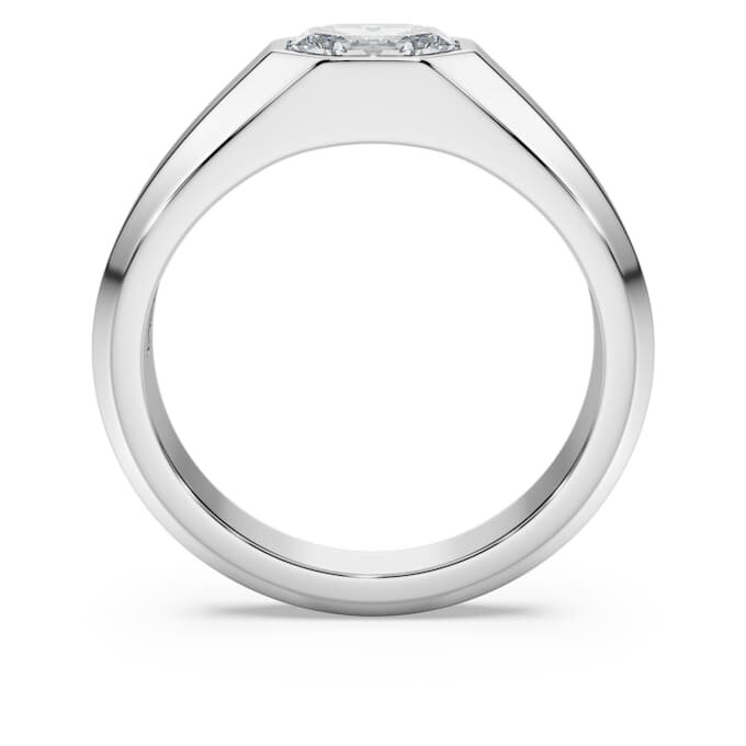 Bague à anneau octogonal, diamants synthétiques 1,0 ct au total, forme octogonale, or blanc 14 carats Bague à anneau octogonal, diamants synthétiques 1,0 ct au total, forme octogonale, or blanc 14 carats
