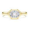 Bague à chaton octogonal, diamants synthétiques 1,0 ct au total, forme octogonale, or jaune 14 carats Bague à chaton octogonal, diamants synthétiques 1,0 ct au total, forme octogonale, or jaune 14 carats