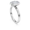 Bague à chaton octogonal, diamants synthétiques 2,0 carats au total, forme octogonale, or blanc 14 carats