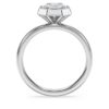 Bague à chaton octogonal, diamants synthétiques 2,0 carats au total, forme octogonale, or blanc 14 carats