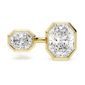 Bague à chaton octogonal, diamants synthétiques 4,10 ct au total, forme octogonale, or jaune 18 carats Bague à chaton octogonal, diamants synthétiques 4,10 ct au total, forme octogonale, or jaune 18 carats