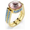 Bague Chroma, taille coussin, multicolore, plaquée or Bague Chroma, taille coussin, multicolore, plaquée or