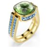 Bague Chroma, taille coussin, multicolore, plaquée or Bague Chroma, taille coussin, multicolore, plaquée or