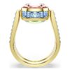 Bague Chroma, taille coussin, multicolore, plaquée or Bague Chroma, taille coussin, multicolore, plaquée or