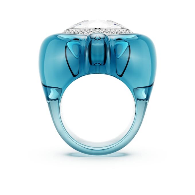 Bague cocktail Dulcis, taille cœur, pavé, cœur, bleu Bague cocktail Dulcis, taille cœur, pavé, cœur, bleu