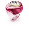 Bague cocktail Dulcis, taille cœur, pavé, cœur, rose Bague cocktail Dulcis, taille cœur, pavé, cœur, rose