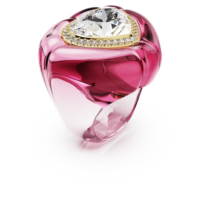 Bague cocktail Dulcis, taille cœur, pavé, cœur, rose Bague cocktail Dulcis, taille cœur, pavé, cœur, rose