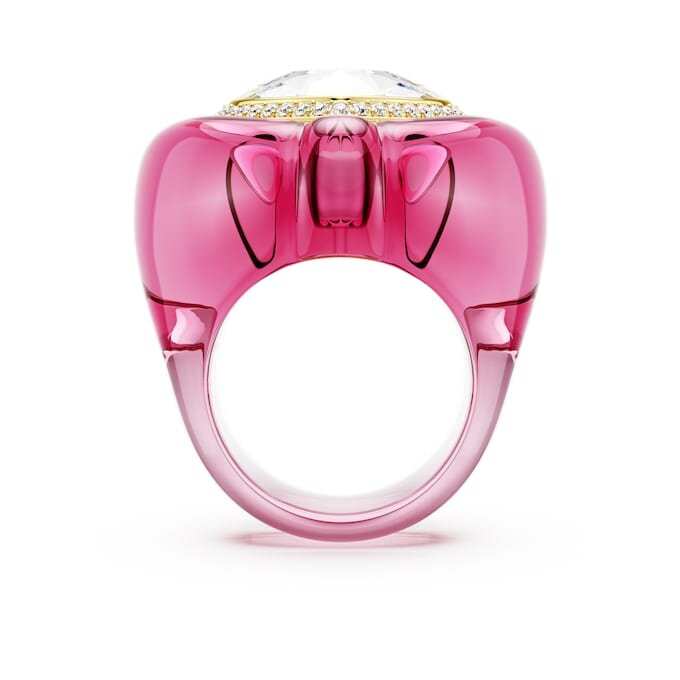 Bague cocktail Dulcis, taille cœur, pavé, cœur, rose Bague cocktail Dulcis, taille cœur, pavé, cœur, rose