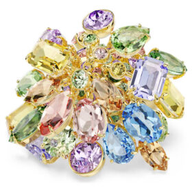 Bague cocktail Gema, tailles variées, multicolore, plaquée or Bague cocktail Gema, tailles variées, multicolore, plaquée or