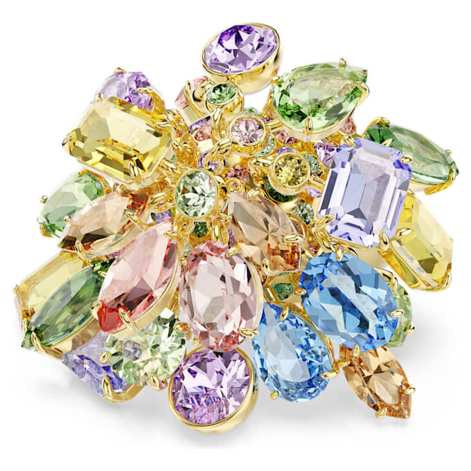 Bague cocktail Gema, tailles variées, multicolore, plaquée or Bague cocktail Gema, tailles variées, multicolore, plaquée or