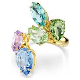 Bague cocktail Gema, tailles variées, multicolore, plaquée or Bague cocktail Gema, tailles variées, multicolore, plaquée or