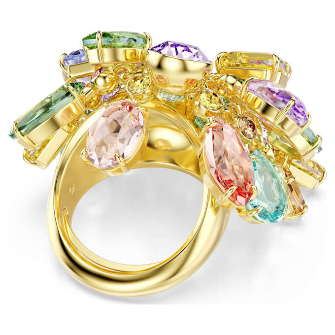 Bague cocktail Gema, tailles variées, multicolore, plaquée or Bague cocktail Gema, tailles variées, multicolore, plaquée or
