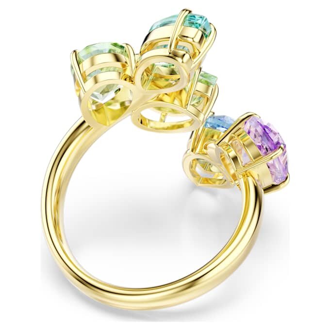 Bague cocktail Gema, tailles variées, multicolore, plaquée or Bague cocktail Gema, tailles variées, multicolore, plaquée or