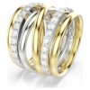 Bague cocktail Hyperbola, taille ronde, blanche, finition métaux mélangés Bague cocktail Hyperbola, taille ronde, blanche, finition métaux mélangés