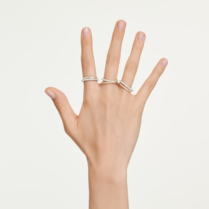 Bague cocktail Hyperbola, taille ronde, blanche, finition métaux mélangés Bague cocktail Hyperbola, taille ronde, blanche, finition métaux mélangés