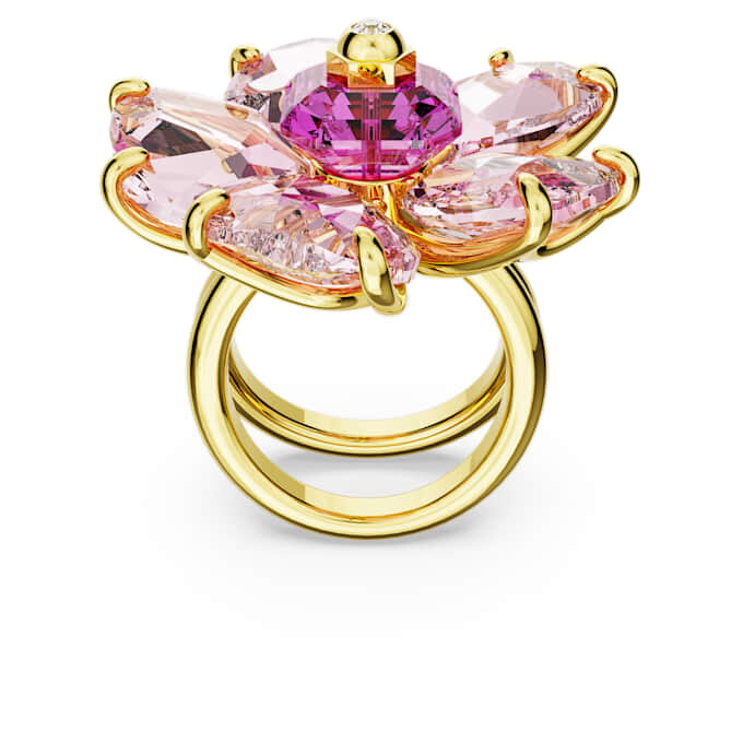Bague cocktail Idyllia « Fleur », rose, plaquée or Bague cocktail Idyllia « Fleur », rose, plaquée or