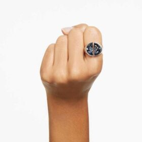 Bague cocktail Lucent grise, plaquée rhodium