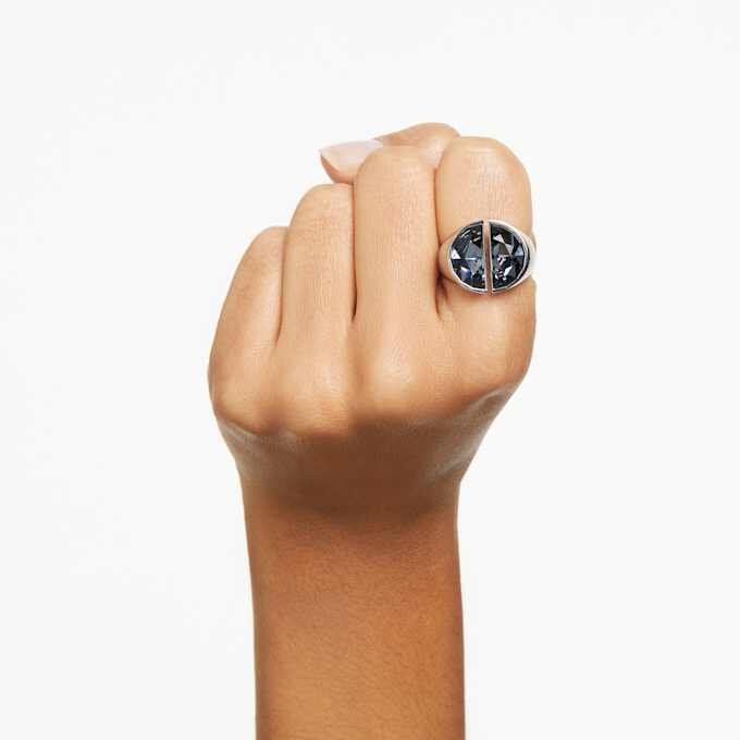 Bague cocktail Lucent grise, plaquée rhodium Bague cocktail Lucent grise, plaquée rhodium