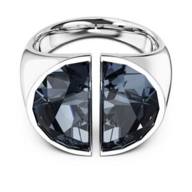Bague cocktail Lucent grise, plaquée rhodium