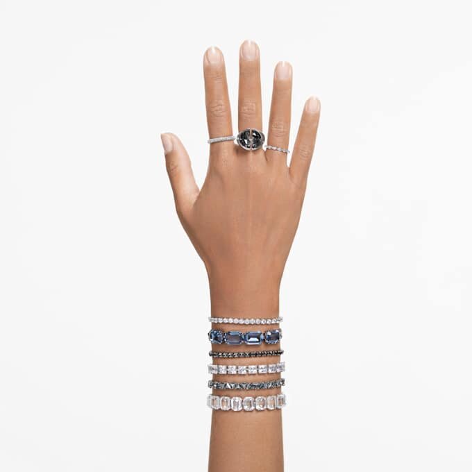 Bague cocktail Lucent grise, plaquée rhodium Bague cocktail Lucent grise, plaquée rhodium