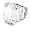 Bague cocktail Lucent, taille octogonale, blanche