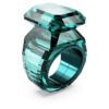 Bague cocktail Lucent, taille octogonale, verte