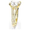 Bague cocktail Stilla, taille carrée, pavé, blanche, plaquée or Bague cocktail Stilla, taille carrée, pavé, blanche, plaquée or