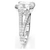 Bague cocktail Stilla, taille carrée, pavé, blanche, plaquée rhodium