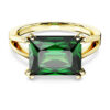 Bague cocktail Stilla, taille rectangulaire, verte, plaquée or Bague cocktail Stilla, taille rectangulaire, verte, plaquée or