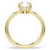 Bague cocktail Stilla, taille ronde, blanche, plaquée or Bague cocktail Stilla, taille ronde, blanche, plaquée or