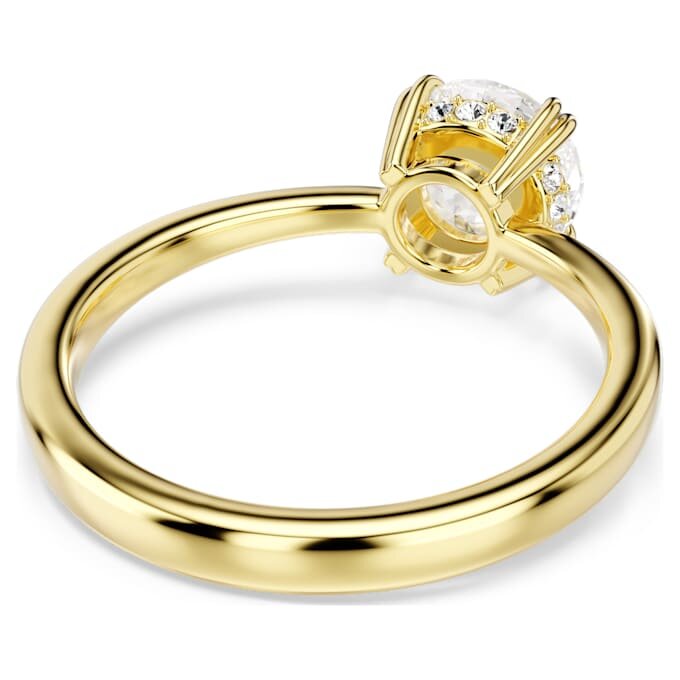 Bague cocktail Stilla, taille ronde, blanche, plaquée or Bague cocktail Stilla, taille ronde, blanche, plaquée or