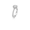 Bague cocktail Stilla, taille ronde, pavé, blanche, finition argentée