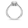 Bague cocktail Stilla, taille ronde, pavé, blanche, finition argentée