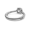 Bague cocktail Stilla, taille ronde, pavé, blanche, finition argentée