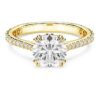 Bague cocktail Stilla, taille ronde, pavé, blanche, plaquée or Bague cocktail Stilla, taille ronde, pavé, blanche, plaquée or